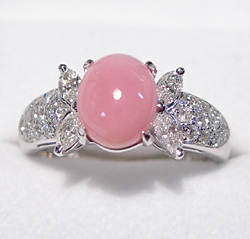 コンクパールリング ピンクのパールの指輪 コンクパールネックレス 